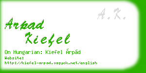 arpad kiefel business card